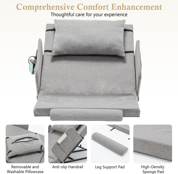 English Elm Electric Adjustable Bed Backrest With Safety Rails - 300 Lbs Capacity, 4-68° Lift, Easy Care Cover W1422P352935