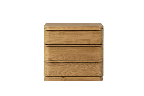 English Elm Zoey Wire-brushed White Oak Veneer Nightstand with Smooth Drawer for Modern Bedrooms B2756P504967