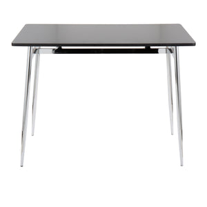 English Elm Marcel Contemporary Counter Table - Sleek Chrome Metal & Black Wood Design For Modern Spaces B202P223373