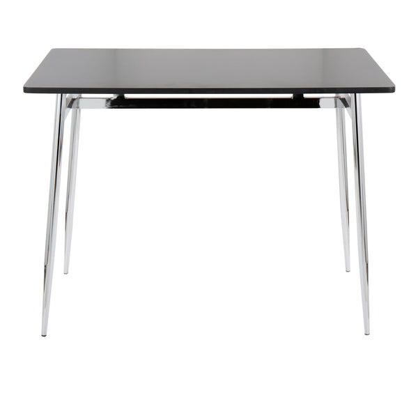 English Elm Marcel Contemporary Counter Table - Sleek Chrome Metal & Black Wood Design For Modern Spaces B202P223373