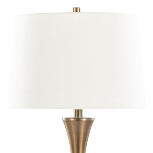 English Elm Lenuxe 29" Set Of 2 Modern Table Lamps In Golden Bronze With Off-White Shade For Elegant Lighting B202P224104