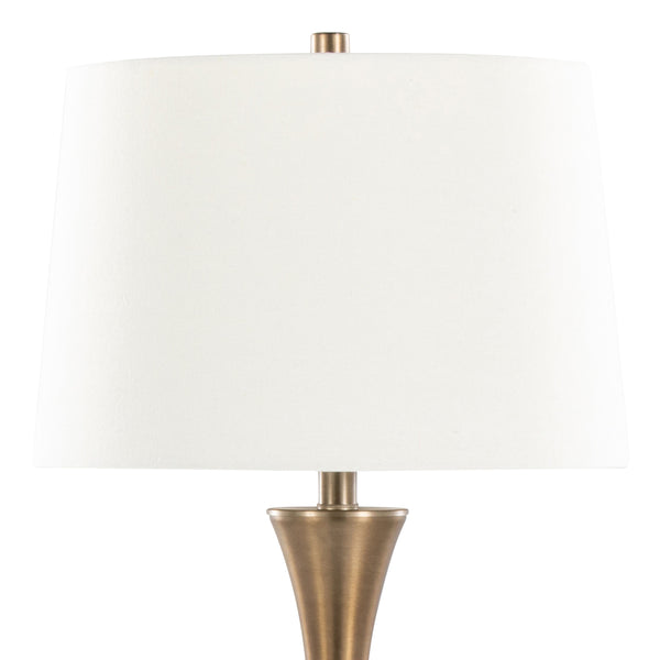English Elm Lenuxe 29" Set Of 2 Modern Table Lamps In Golden Bronze With Off-White Shade For Elegant Lighting B202P224104