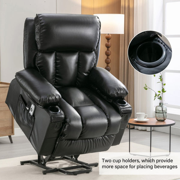 English Elm Power Electric Massage Lift Lounge Chair For Seniors – Heating, Vibration, Usb Charging & Storage! W1521P302637-GIGA