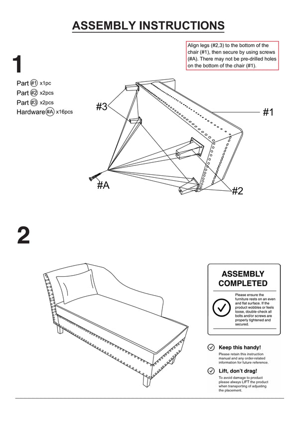 English Elm Modern Upholstered Chaise with Nailhead Trim and Curved Arm, Linen-Like Fabric, Dark Cherry Frame Beige 61 L x 26 W x 24 H B2741P305689