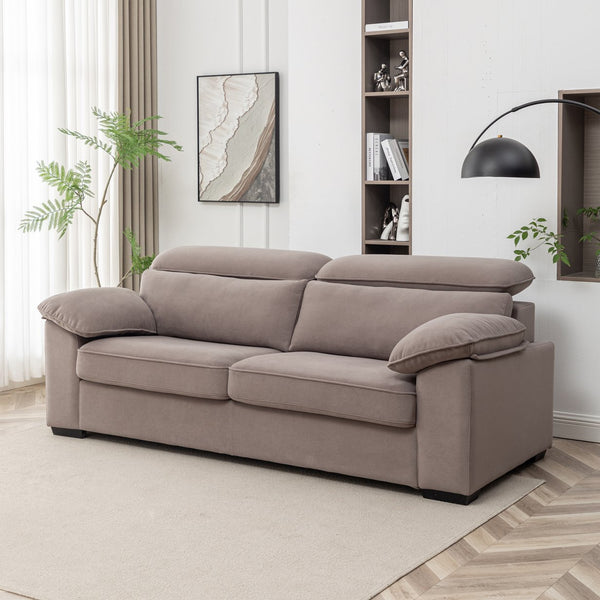 English Elm 2-Seater Sofa Bed – Chic Mid-Century Modern Convertible Sleeper, Space-Saving Design For Any Room B347P409828