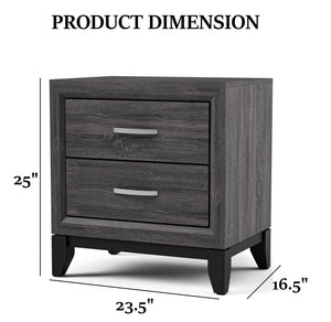 English Elm Contemporary Glam Nightstand Glossy White Lacquer Chrome Legs Dovetail Drawer Bedroom Gray B2741P435308