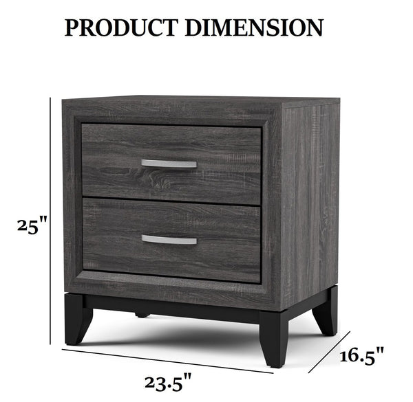 English Elm Contemporary Glam Nightstand Glossy White Lacquer Chrome Legs Dovetail Drawer Bedroom Gray B2741P435308