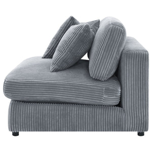 English Elm Cassidy Corduroy Armless Lounge Chair Plush Modular Seating for Living Rooms Fog B062P440340