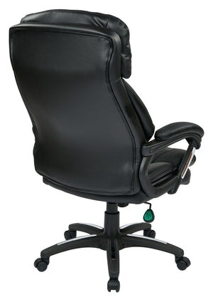 OSP Home Furnishings Faux Leather Mid-back Executive Office Chair with Lumbar Support and Pneumatic Height Adjust FL9097-U6
