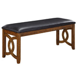 Blayzan Upholstered Dining Bench - Brown/Black, Padded Seat - Elegant Design - 46 x 16.5 x 19.25