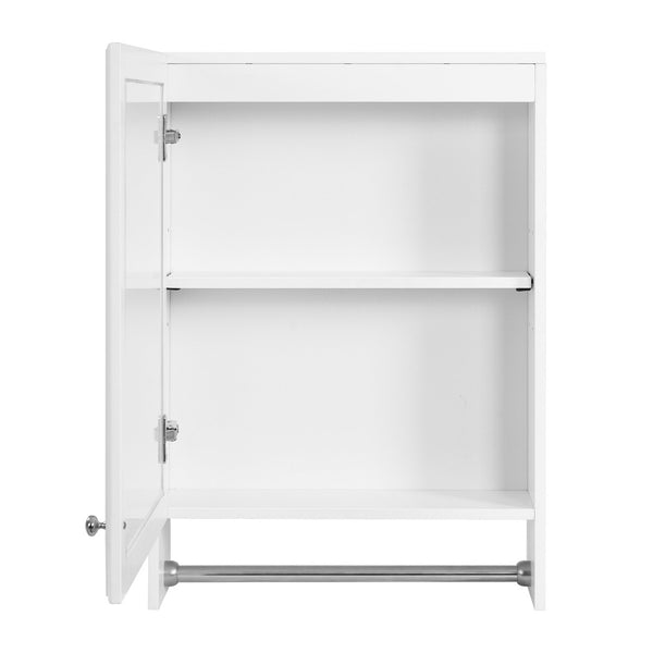 English Elm 3-in-1 Wall Medicine Cabinet with Soft Close Mirror Door Towel Bar and Adjustable Shelf N710P388096K