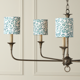 Block Print Green Drum Chandelier Shade