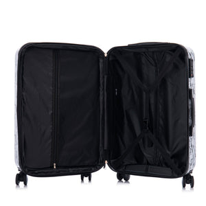 English Elm 3-piece Polycarbonate Hardshell Luggage Set with Swivel Wheels and Combo Lock White+Gray T3292P316954