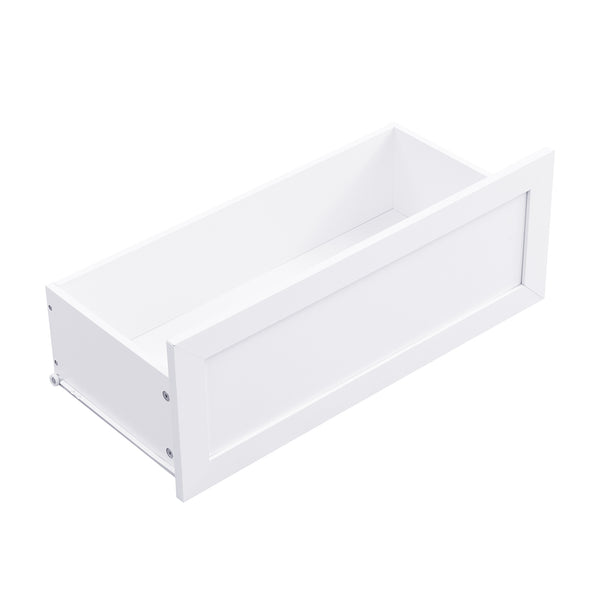 English Elm [Assembly Video] Farmhouse 4-in-1 Hall Tree with Wood Grain Bench, 6 Hooks, 2 Drawers, Anti-Tip Entry Organizer White+Walnut N721P205660K