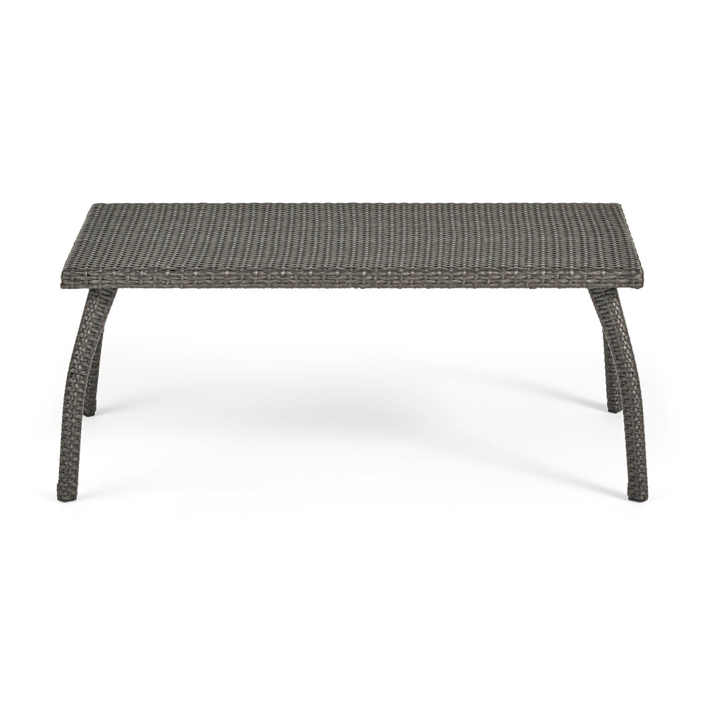 English Elm Christopher Knight Home® - HONOLULU Stylish 4PC PE Wicker Patio Set with Durable Iron Frame, Waterproof Cushions, Compact Lounge Grey 52917.00IRNGRY