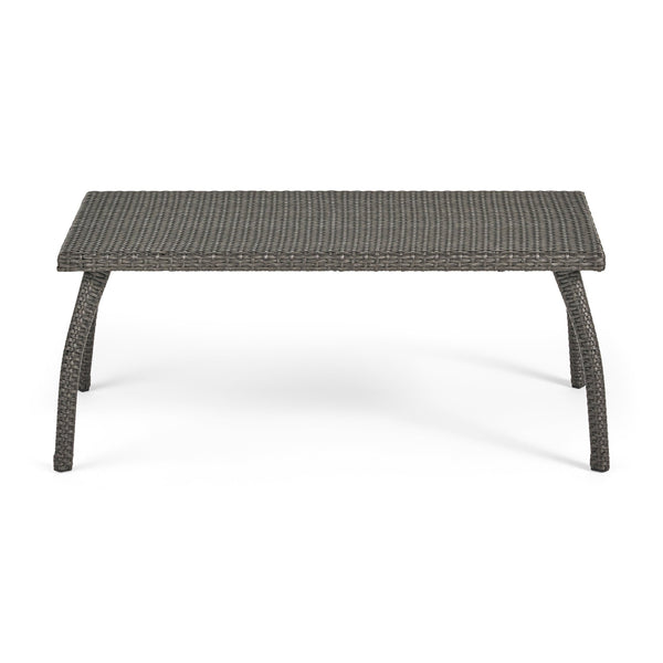 English Elm Christopher Knight Home® - HONOLULU Stylish 4PC PE Wicker Patio Set with Durable Iron Frame, Waterproof Cushions, Compact Lounge Grey 52917.00IRNGRY