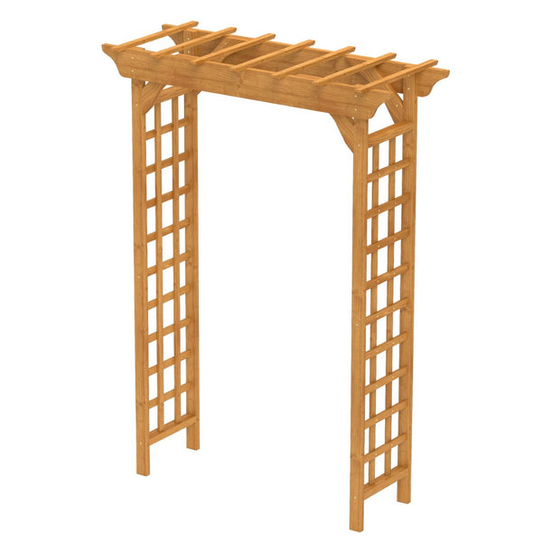 English Elm Wooden Garden Arch Solid Frame Backyard Trellis for Climbing Plants Wedding Ceremony W2640P225585