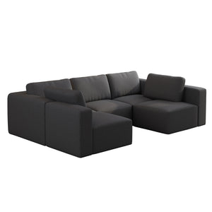English Elm 104.32*70.86 Modular Sectional Sofa Sleeper Couch - Versatile Dark Grey U-Shaped Design With Ottoman W1829S00045