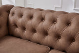 English Elm Classic Chesterfield Sofa Loveseat For Living Room Brown Faux Leather