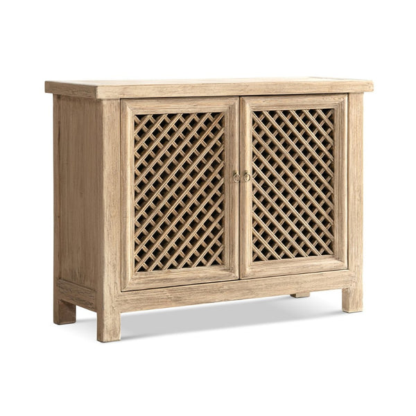 English Elm Arden Reclaimed Pine Lattice Door Accent Cabinet Rustic Storage for Any Room B2719P474439