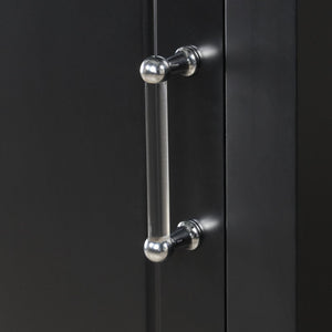 English Elm Tall Bathroom Storage Cabinet - Stylish Freestanding Unit With Two Drawers & Adjustable Shelf, Black N725P241045B-GIGA