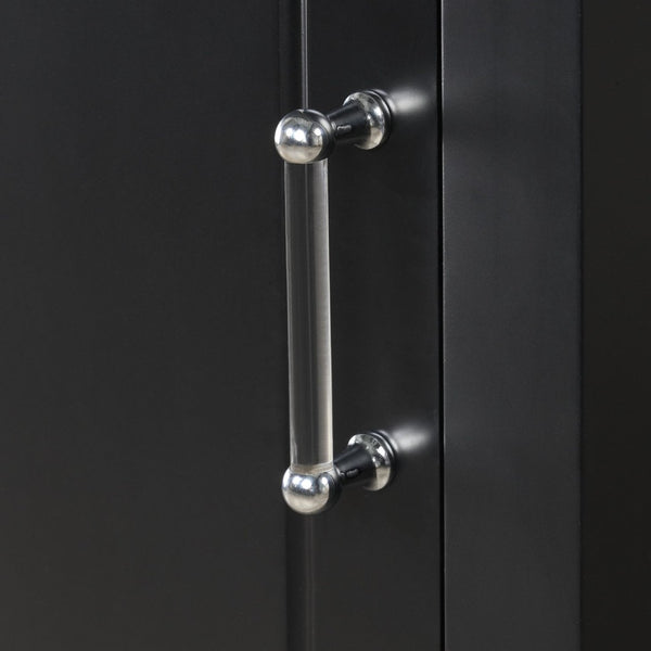 English Elm Tall Bathroom Storage Cabinet - Stylish Freestanding Unit With Two Drawers & Adjustable Shelf, Black N725P241045B-GIGA