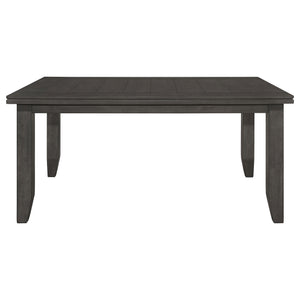 English Elm Dexter Dark Grey Rectangular Plank Top Dining Table - Farmhouse Meets Modern, Solid Hardwood, 66" L B062P358206