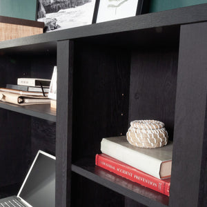 English Elm Hutch, Elegant Black Finish - Stylish & Functional Storage Solution For Home Or Office Workspace B356P402694
