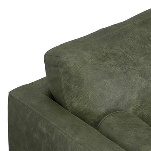 English Elm Morrison 72-Inch Sofa: Handcrafted Moss Green Leather Loveseat For Cozy Mid-Century Living Spaces B136P364279