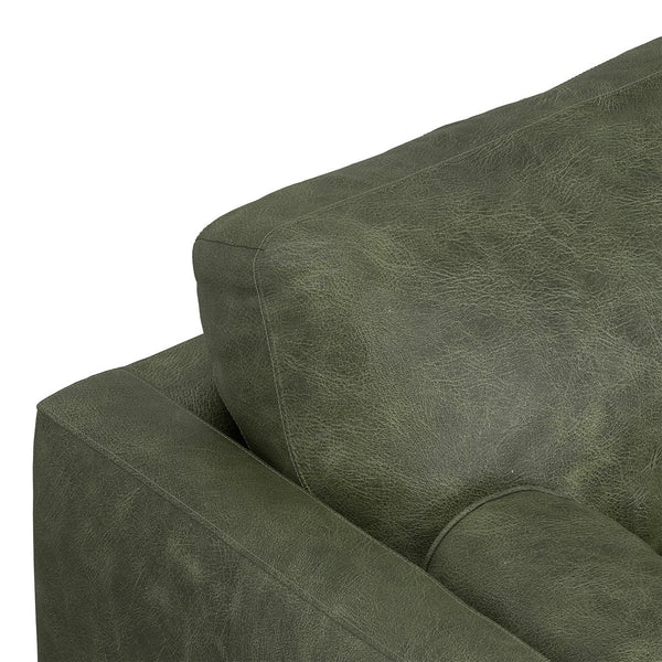 English Elm Morrison 72-Inch Sofa: Handcrafted Moss Green Leather Loveseat For Cozy Mid-Century Living Spaces B136P364279