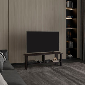 English Elm Navia sleek 47" TV stand with two open shelves for consoles, media storage and modern compact style Black 53 L x 18 W x 4 H B200P286939
