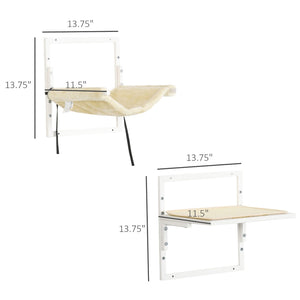 English Elm Pawhut 6 Piece Wall Mounted Cat Climbing Set with Plush Hammock and Grip Platforms W2225P217051