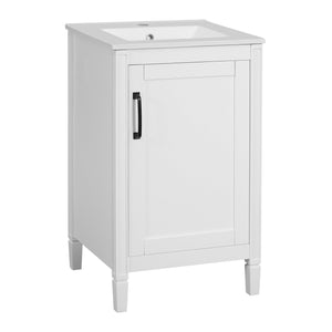English Elm 20" Modern Bathroom Vanity with Ceramic Sink, Soft-Close Door, U-Shaped Adjustable Shelf & Door Storage Rack for Small Spaces N729P299364K