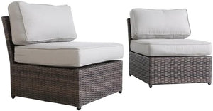 English Elm Fully Wicker Patio Chair with Cushion, Rust-Resistant Aluminum Frame, UV Weather-Resistant Comfortable Seat Brown B120P205907