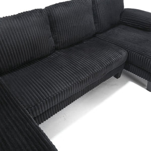 English Elm Modern U-Shaped 4-Seat Sofa With Double Chaise - Luxurious Velvet, Spacious Comfort & Style W2705S00017-GIGA