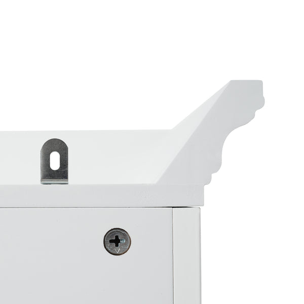 English Elm 71.6" Free-Standing Bathroom Vanity with Soft-Close Doors, 3 Drawers, Adjustable Shelves, White Finish N729P335599K