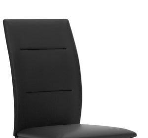 English Elm Contemporary Wood Frame Side Chairs Set of 2 with Durable PU Upholstery, Elegant Dining Accent Black 25 L x 20 W x 9 H B2741P339256