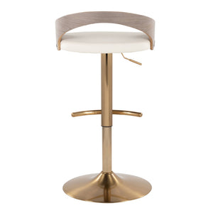 English Elm Adjustable Swivel Barstools Set of Two with Chrome Base Mid-century Kitchen Counter Seating B202S01971