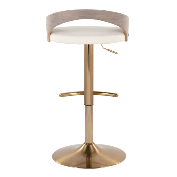 English Elm Adjustable Swivel Barstools Set of Two with Chrome Base Mid-century Kitchen Counter Seating B202S01971