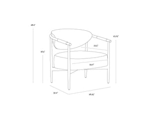 Sunpan Heloise Lounge Chair - Stylish Faux Leather With Gold Accents For Modern Living Spaces And Bedrooms Black Faux Leather 111933