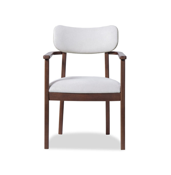 English Elm Indoor Beige Upholstered Dining Chairs Set of 2 Rubberwood Frame for Modern Kitchens Walnut N772P389535W