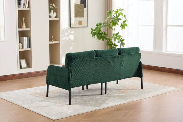 English Elm United We Win Corduroy Loveseat Plush Ergonomic Sofa with Spring Support Metal Legs Emerald W1568P410052