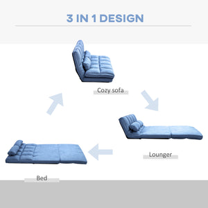 English Elm Homcom Versatile Convertible Sofa Chair Bed, Adjustable Lounge With 2 Pillows For Small Spaces W2225P217472