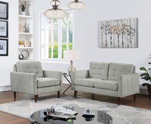 OSP Home Furnishings Grayburn Mid-Century Loveseat Smoke