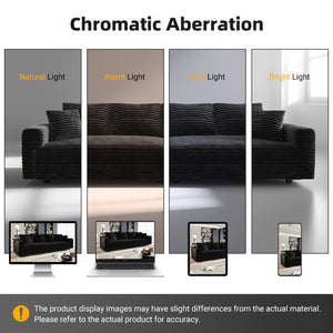 English Elm 82.6"upholstered Velvet Chesterfield Sofa with Button Tufting Nailhead Trim Rolled Arms Black W1885S00349