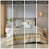 INK+IVY Cody BOHO 3 Piece Cotton Comforter Set II10-1117 Gray/Yellow