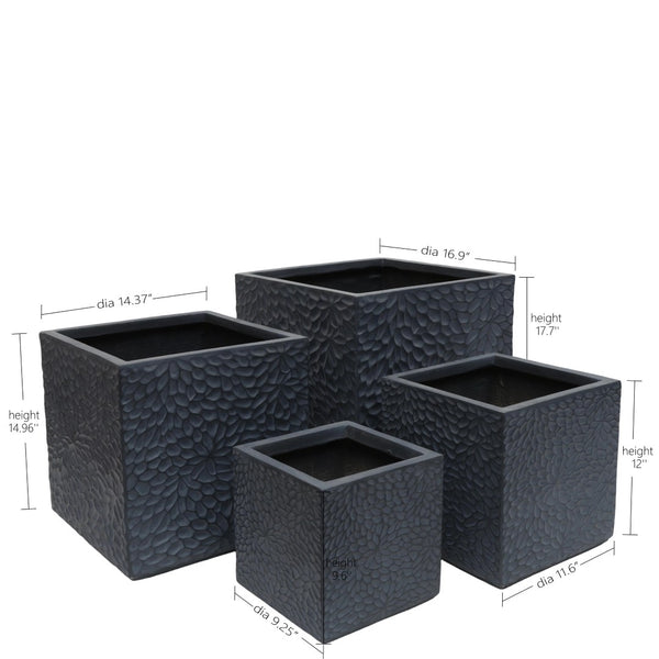 English Elm Large Concrete Texture Magnesium Oxide Round Planters Duo Indoor Outdoor Patio W5212P434279
