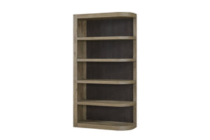 English Elm Reversible Etagere in English Knotty Oak Veneer — Solid Wood/MDF, Reversible Shelving, Sculptural Rounded Fronts B2699P401365