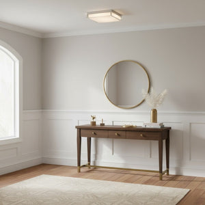English Elm 11-inch Matte Led Flush Mount Ceiling Light Dimmable Frosted Diffuser Modern Low Profile Chrome B370P398965
