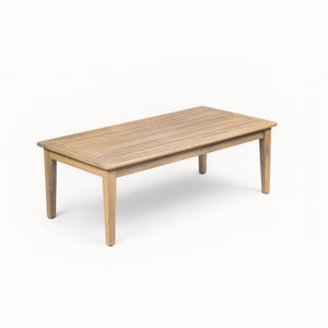 English Elm Christopher Knight Home® - Outdoor Acacia Wood Loveseat with Coffee Table — Light Teak Frame, Beige Water-Resistant Cushions, Slat Design and Durable Hardwood Finish N772P247683L